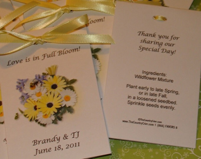 Daisy Duo Design with Wildflower Seeds inside perfect for Bridal Shower or Wedding SALE CIJ Christmas in July