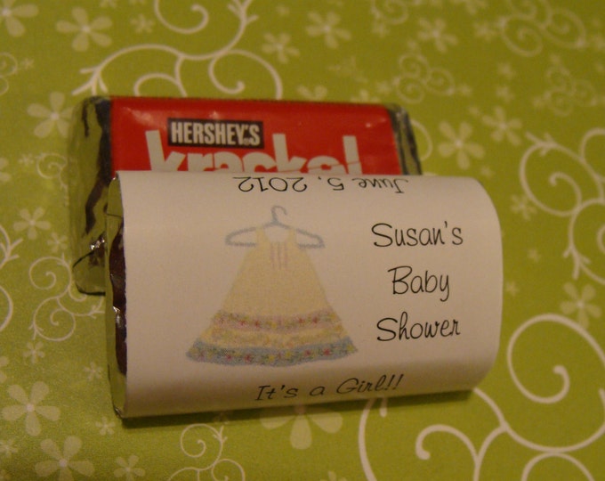 Mini Candy Bar Wrappers for Baby Shower or Baby Sprinkle Chocolate Baby Buggy Dress Party Favor