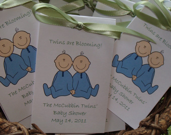 Two Cute. Caucasian or African American Twins Baby Shower Flower Seeds Party Favors SALE CIJ Christmas in July