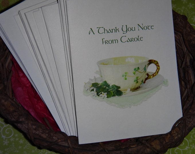 Irish Shamrock Teacup Thank You Cards Perfect Gift for Bridal Shower or Wedding