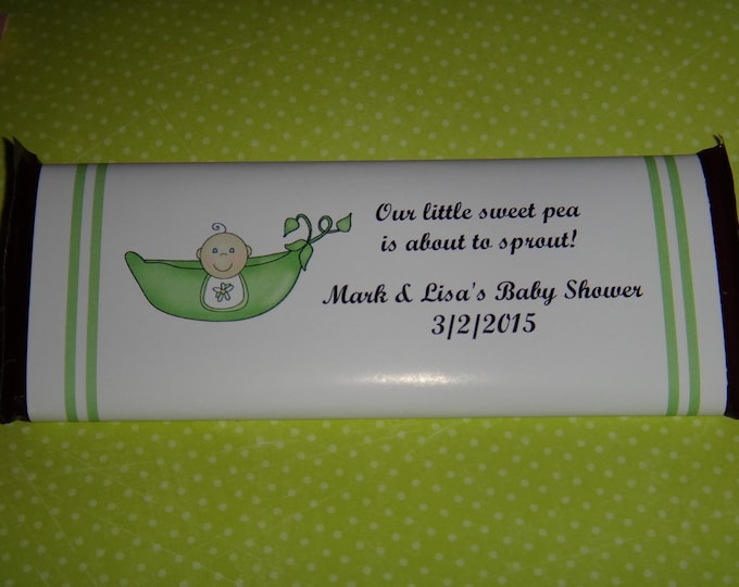 Peas in a Pod Our Little Sweet Peas Candy Bar Wrappers Baby Shower Twins Triplets
