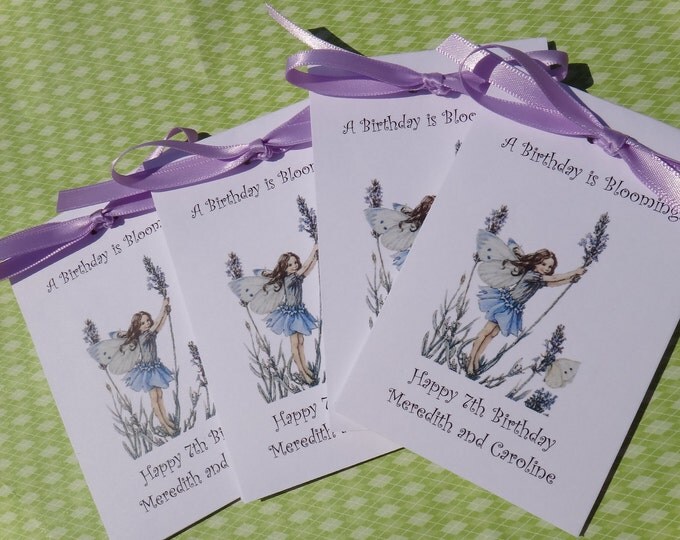 Classic Flower Fairy Flower Seeds Packets Party Favors Hints of Blue & Lavender for a Baby Shower 1st 2nd 3rd Birthday Celebration