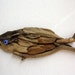 driftwood fish, made from natural driftwood and glass bead " evil eye"...one of a kind unique driftwood decoration