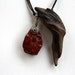 driftwood necklace with a carnelian pendant...natural jewelry...simple but beautiful...recycling jewelry