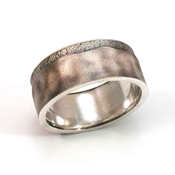 Items similar to Mens Ring Sterling Silver Abstract  