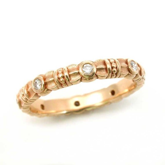 Art Deco Eternity Ring Diamonds and Gold by SwankMetalsmithing
