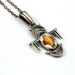 Sterling Silver and Tigers Eye Pendant- Creature No. 3- Handmade