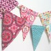 A Beautiful Mini Fabric Bunting / Garland / Flag Pennant / Photo Prop / Nursery Decor / Party Decor in MODA Domestic Bliss fabric