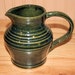 Dark Green Handmade Pottery Pitcher, serving, entertaining, wheel thrown pitcher