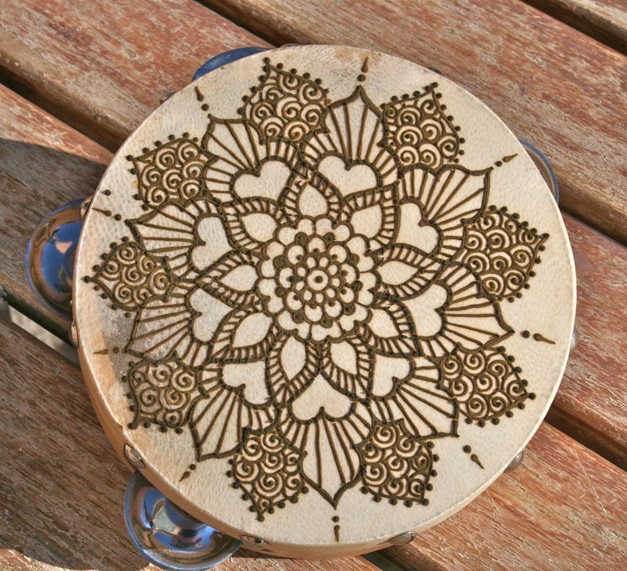  Henna  Mandala  Tambourine