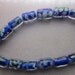 SALE - Lampwork Blue Glass Tube Beads 8x12mm 15 Beads