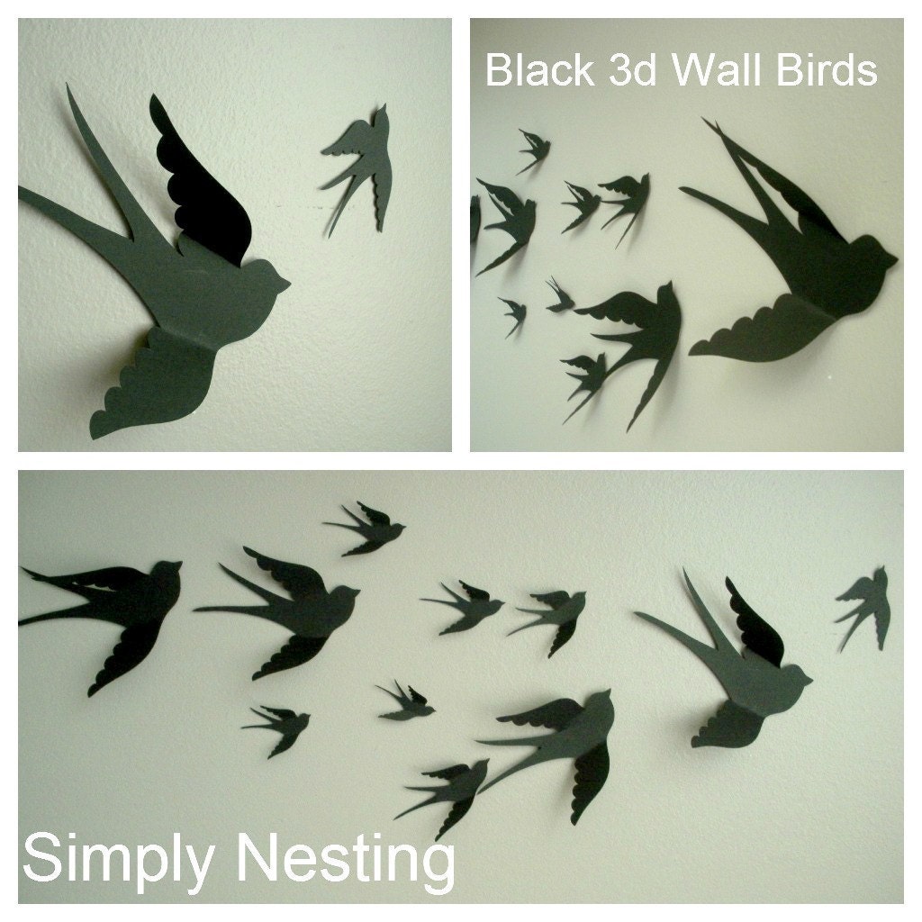 3d Paper Wall Birds 3d Wall Art Nursery Wall by ...