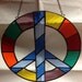 Stained Glass Peace Sign Colorful Suncatcher Panel