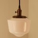 Hanging Light with White Glass Schoolhouse Style Shades