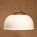 Pendant Lighting with 1930's "New Old Stock" Large Ballroom White Glass Shade and Custom Finished Solid Brass Down Rod