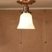 Ceiling Lighting with Bell Shaped Soft White Glass Shade - Semiflush lighting