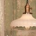 Reproduction Lighting with Vintage Sheffield Style Milk Glass Shade & Reproduction Black Twist Wire