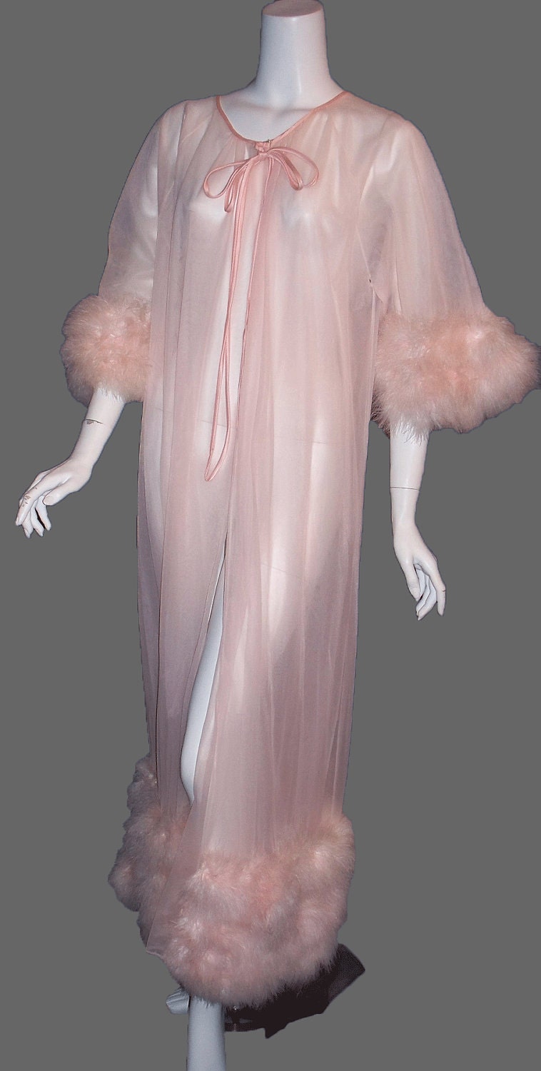satin marabou robe