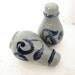 Vintage Salt Glaze Ceramic Salt and Pepper Shakers, Navy Blue