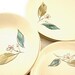 1950s Midcentury Modern Salem Ceramic Dishes in Biscayne Pattern, Ivory Backgound with Pink, Yellow Orche, and Turquoise Aqua