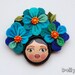 Felt flower girl brooch - blue