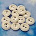 CLEARANCE: Faceted White Buttons - Set of 12