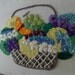 Vintage Art Framed Crewel Needlepoint Embroidery Tapestry Basket Bouquet Yarn Art Fiber Art