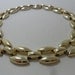 Vintage Necklace / Collar / Choker Gold Tone Metal Chunky Links Art Deco Retro Statement Jewelry Statement Necklace 1980s