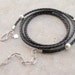 Leather Bracelet - Braided Leather and Sterling Silver Wrap Bracelet