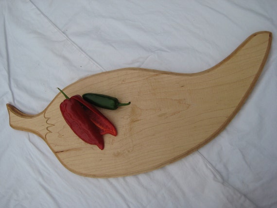 Spicy Handmade Chili Pepper Maple Cutting Board Custom 