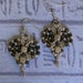 Micro macrame earrings in matte metallic Khaki and hemp.
