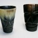 Vintage 1950's Tiki Carved Horn Drinking Bar Cups Barware