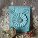 Shabby Farmhouse Robin Egg blue Carved look wall plaque, upcycled, painted