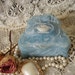 TREASURY ITEM Victorian Elegant blue with Doves Incolay stone trinket box, elegant, ornate, marblized, carved