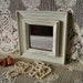 Upcycled Petite Shabby Country cottage Square mirror Distressed, Creamy White