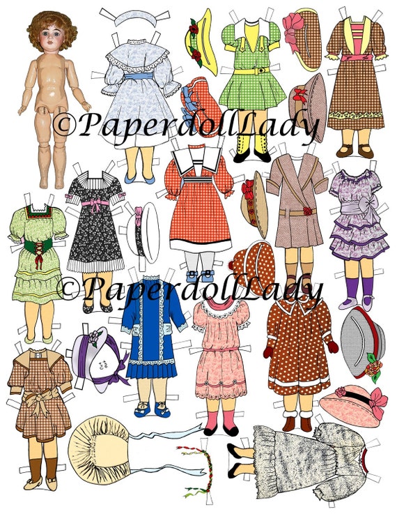 Collage sheets original Paper Doll My Favorite Dolls set 1
