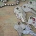Vintage KEYS with Beaded Chains - Lot of 7