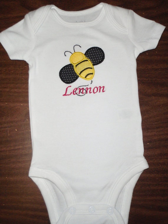 Personalized Baby Girl Bumble Bee Onesie