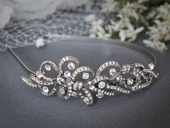 TEGAN Vintage Inspired Wedding Headband Art Deco Bridal