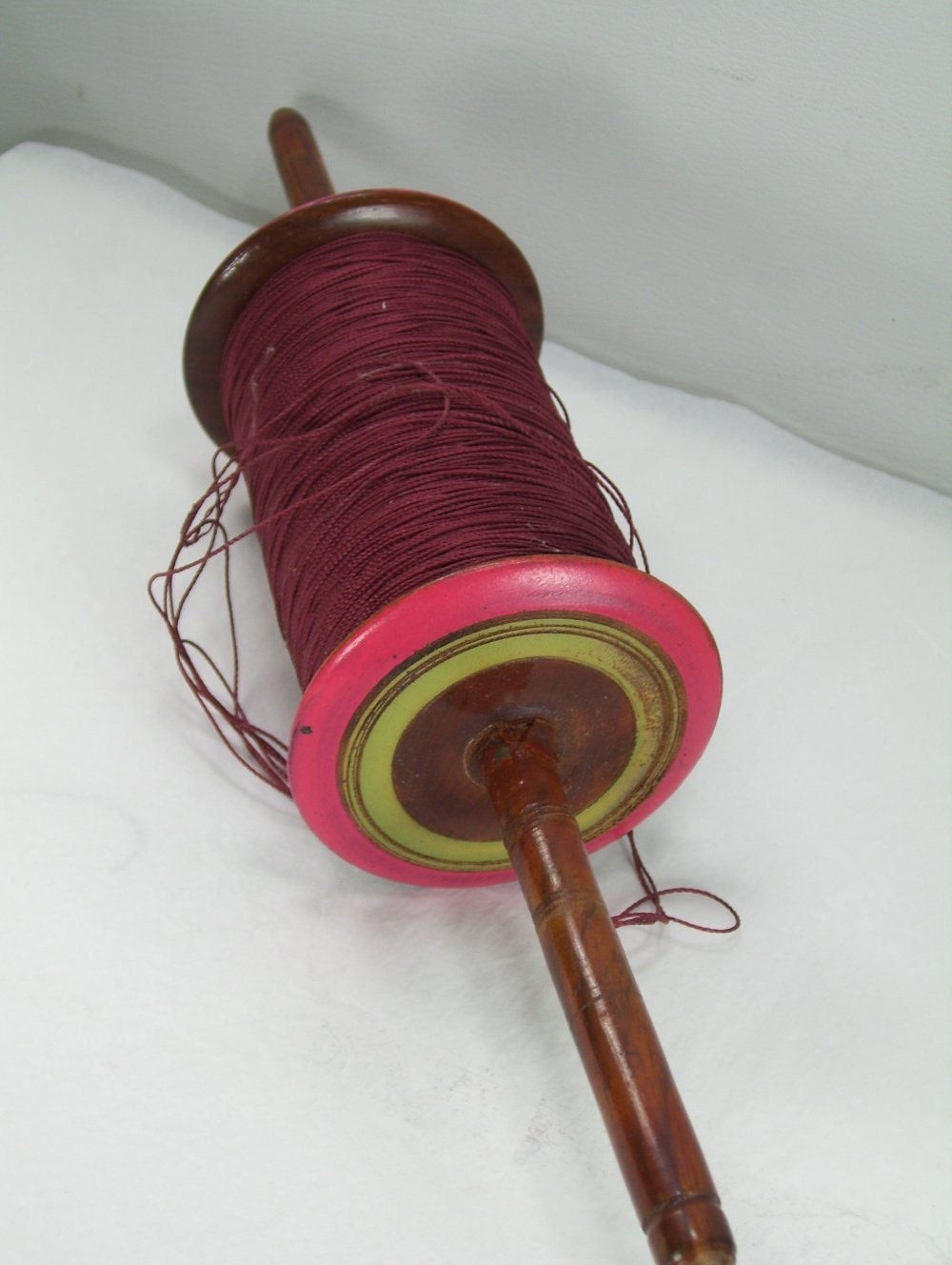 Old Wood Kite String Reel Spool Wood Dbl Handle