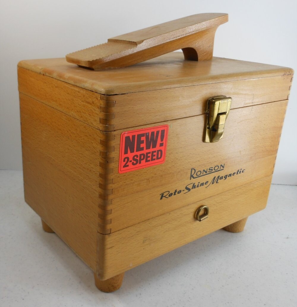 1960s RONSON Roto Shine Electric Shoe Shiner Box Kit