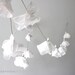 Fabric Flower Garland- Wall Hanging - White Muslin Blossoms - 6.5 ft - Wedding or Home Decor