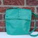 Green Leather Purse with Knot Detail - Long Strap - Jade - Teal - Kelly - Funky - Bright - Spring - Summer