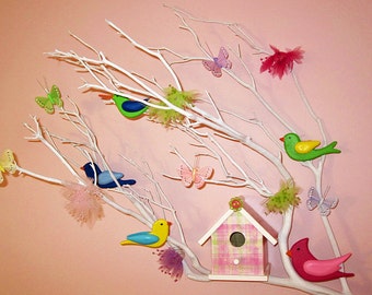 5 SONGBIRDS SUPPLIES - DIY - Christmas Ornament - Wedding Cake Topper - Mobile - Cardinal - Chickadee - Bluebird - Hummingbird - Goldfinch