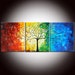 Original Modern Abstract Large Abstract Painting 60x24 - Textured Impasto Tree Painting - Made to order
