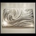 SIlver Ocean Dance 36 x 24 Modern wall decor painting Abstract metal art SCULPTURE Silver romantic by Lubo
