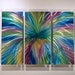 Source of Love Metal wall decor green abstract wall decor purple painting sculpture 47"x24" blue luboart FREE SHIPPING