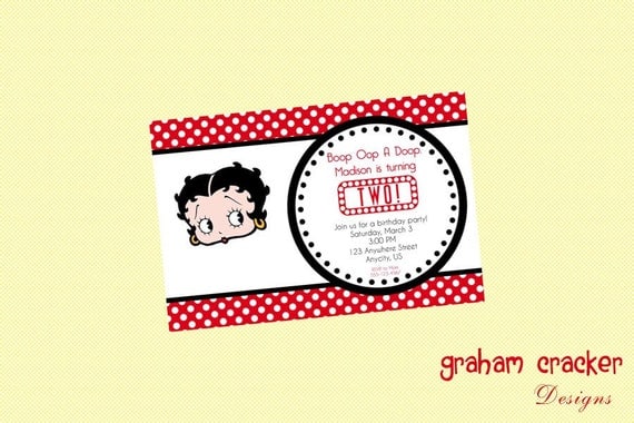Items similar to Betty Boop Custom Printable Birthday Party Invitation ...
