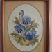 Hand Made Embroidery of Blue Pansies