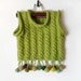 Knitted Baby Vest - Olive Green, 9 - 18 months